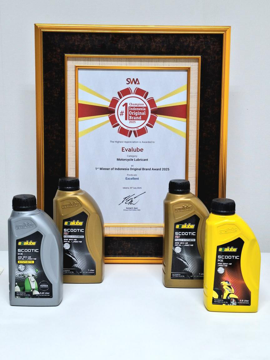 Bukti Konsistensi Kualitas, Evalube Raih Indonesia Original Brand (IOB) Award 2025